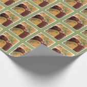 グリズリーベアーママとカブ絵画ズ – ワイルドライフアート ラッピングペーパー (角)