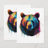 グリズリーベアーラバーポップ・アートのトアートビッググリズリーベアー エンクロージャーカード (正面/裏面)