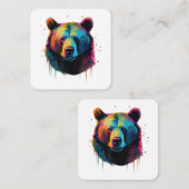 グリズリーベアーラバーポップ・アートのトアートビッググリズリーベアー スクエア名刺 (正面/裏面)