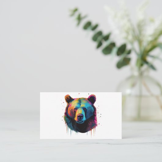 グリズリーベアーラバーポップ・アートのトアートビッググリズリーベアー 名刺 (スタンド正面)