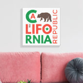 グリズリーベアーロゴ付きカリフォルニア キャンバスプリント (インサイチュ (リビング))