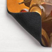 グリズリーベアー動物おもしろいライディングモトバイクハッピー マウスパッド (コーナー)