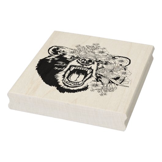 グリズリーベアー動物のアートカラーリングページ ラバースタンプ (スタンプ)