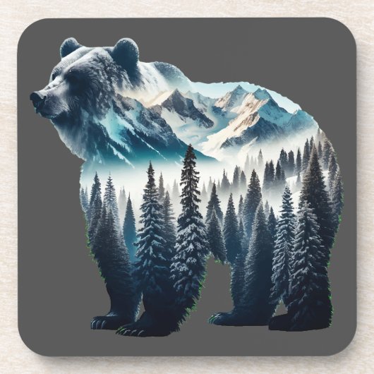 グリズリーベアー山と森 コースター (正面)