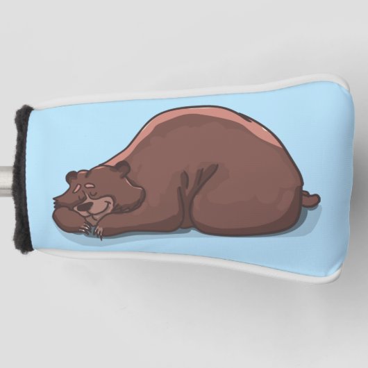 グリズリーベア怠惰ベアーパターゴルフヘッドカバー ゴルフヘッドカバー (正面)