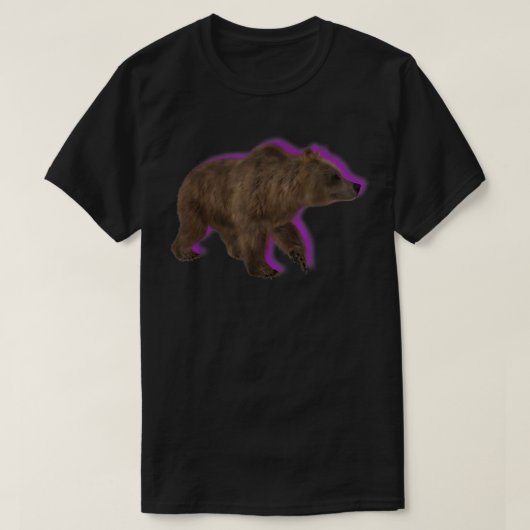 グリズリーベア歩く Tシャツ (デザイン正面)