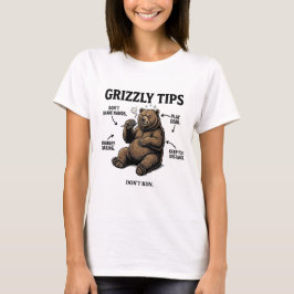グリズリーベア生存術 ユーモア溢れるアウトドアグッズ Tシャツ