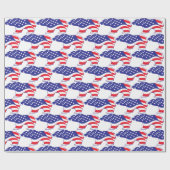 グリズリーベア米国国旗 ラッピングペーパー (フラット)