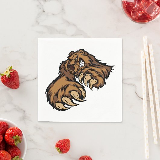 グリズリーベア紙ナプキンス スタンダードカクテルナプキン