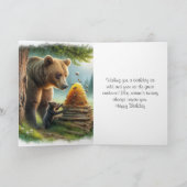 グリズリーベア野生動物パーソナライズドバースデー カード (内部)