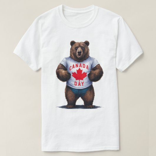 グリズリーベア・カナダデー Tシャツ (デザイン正面)