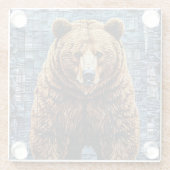 🐻 グリズリーベア ガラス コースター 🌲 (裏面)