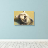 グリズリーベア キャンバスプリント (インサイチュ (ウッドフロア))