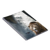 グリズリーベア、サーモンと滝 ノートブック (右側)