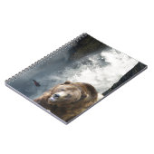 グリズリーベア、サーモンと滝 ノートブック (左側)