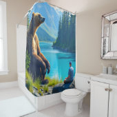 グリズリーベア シャワーカーテン (インサイチュ)