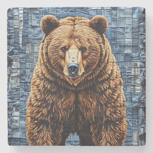 グリズリーベア ストーンコースター (正面)