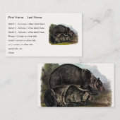 グリズリーベア（北アメリカンブラウンベア） - Audubon 名刺 (正面/裏面)