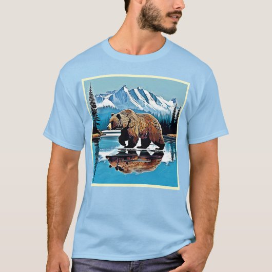 グリズリーレイクの山の景色 Tシャツ (正面)