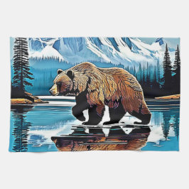 グリズリーレイクマウンテンビュー キッチンタオル