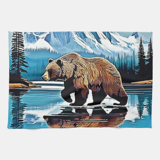 グリズリーレイクマウンテンビュー キッチンタオル (横)