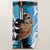 グリズリーレイクマウンテンビュー ビーチタオル (正面)