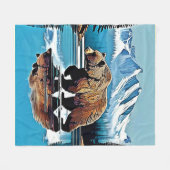 グリズリーレイクマウンテンビュー フリースブランケット (正面(横))