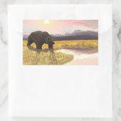 グリズリー池 長方形シール (バッグ)