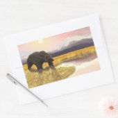 グリズリー池 長方形シール (封筒)