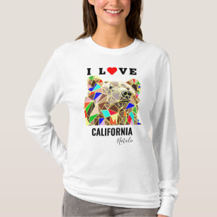 グリズリー私はカリフォルニアのウッドランドベアカラフルTが大好き Tシャツ