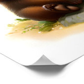 グリズリー絵を描クマの3D水彩画 ポスター (角)