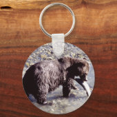 グリズリー食べベアのサーモン キーホルダー (正面)