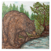 グリズリー魚釣り タイル (正面)