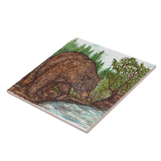 グリズリー魚釣り タイル (側面)