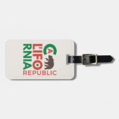 グリズリー·ベアのロゴが付いたカリフォルニア ラゲッジタグ (正面横)