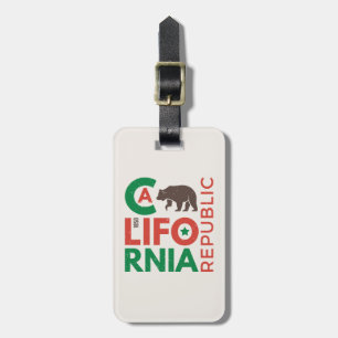 グリズリー·ベアのロゴが付いたカリフォルニア ラゲッジタグ