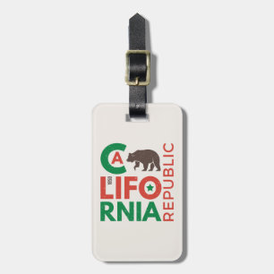 グリズリー·ベアのロゴが付いたカリフォルニア ラゲッジタグ