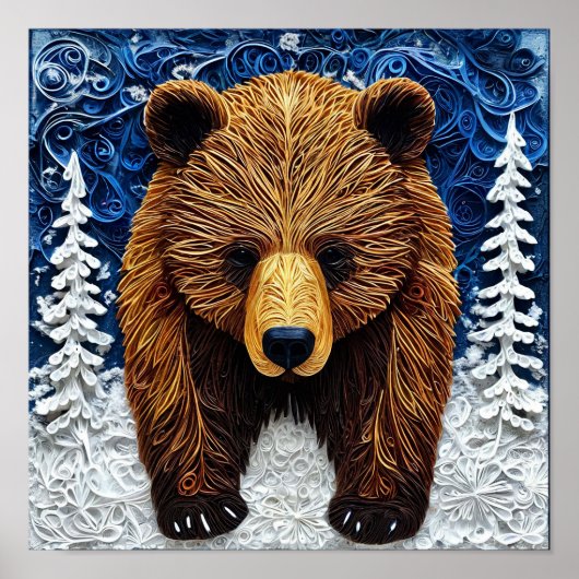 グリズリー・ベア・アート ポスター (正面)