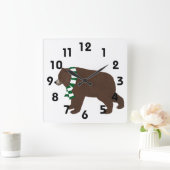 グリズリー·ベア·クロック スクエア壁時計 (ホーム)