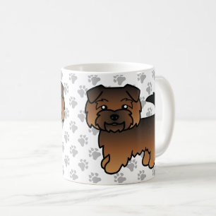 グリズル ノーフォーク テリア カートゥーン 犬 イラスト コーヒーマグカップ