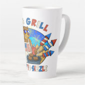 グリズ&グリル生まれ：バーガーのビールをふるいにかける カフェラテマグ (右アングル)