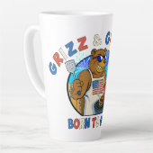 グリズ&グリル生まれ：バーガーのビールをふるいにかける カフェラテマグ (左アングル)