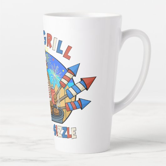 グリズ&グリル生まれ：バーガーのビールをふるいにかける カフェラテマグ (右)