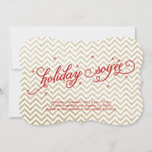 グリタリング金ゴールドホリデーソイレ招待状 招待状 (正面)