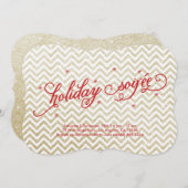 グリタリング金ゴールドホリデーソイレ招待状 招待状 (正面/裏面)