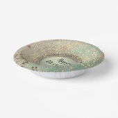 グリタリースターダストオングリーンティール（緑がかった色）紙 ペーパーボウル (傾斜あり)