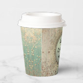 グリタリースターダストオングリーン誕生日 パーソナライズされた 紙コップ (右)