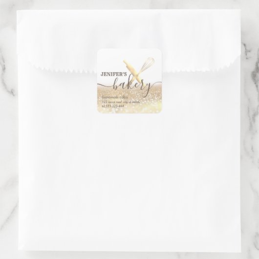 グリタリー転がズのピン&ウィスクシェフスクリプトベーカリー スクエアシール (バッグ)