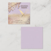 グリタリー転が金ゴールドのピンウィスクシェフベーカリーバス スクエア名刺 (正面/裏面)