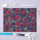 グリッカッコいいチトリップ(幻覚体験)のようなダマスクレッドローズブライトモダン 薄葉紙 (クラフト)